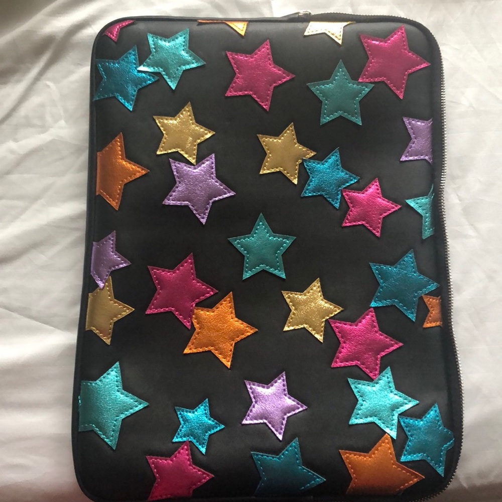 SOLD-Fun colorful faux leather laptop sleeve